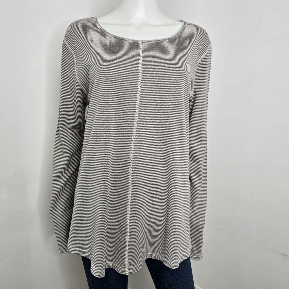 Poetry Pullover Top Sweater Hemp Organic Cotton Long Sleeve Top Size 10 Striped